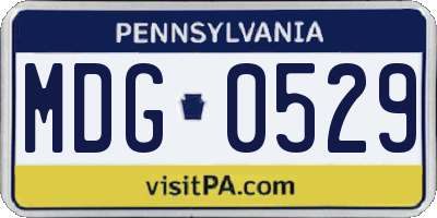 PA license plate MDG0529