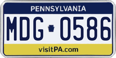 PA license plate MDG0586