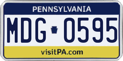 PA license plate MDG0595