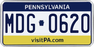 PA license plate MDG0620