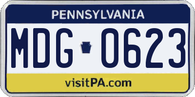 PA license plate MDG0623