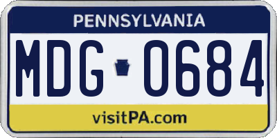 PA license plate MDG0684
