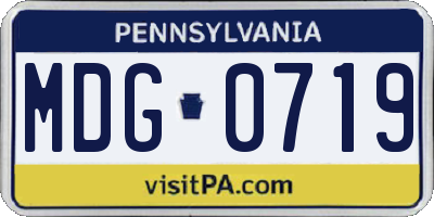 PA license plate MDG0719