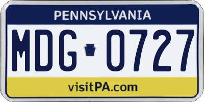 PA license plate MDG0727