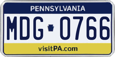 PA license plate MDG0766