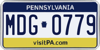 PA license plate MDG0779