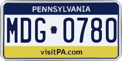 PA license plate MDG0780