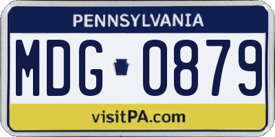 PA license plate MDG0879