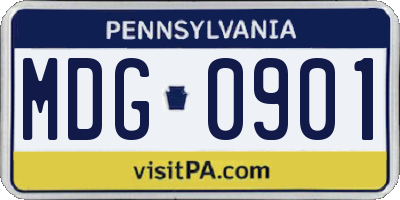 PA license plate MDG0901