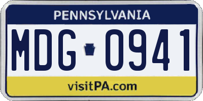 PA license plate MDG0941