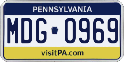PA license plate MDG0969
