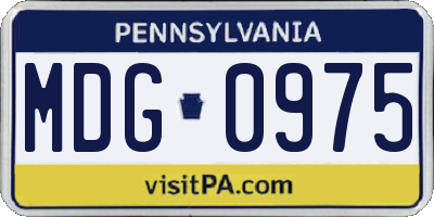 PA license plate MDG0975