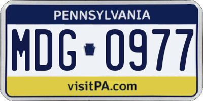 PA license plate MDG0977