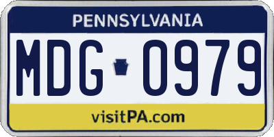 PA license plate MDG0979