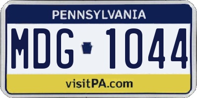 PA license plate MDG1044