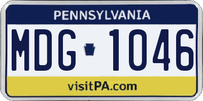 PA license plate MDG1046