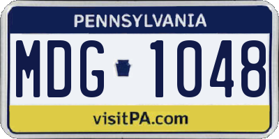 PA license plate MDG1048