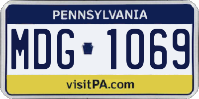 PA license plate MDG1069