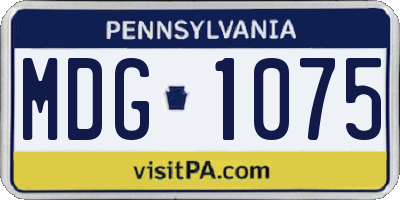PA license plate MDG1075