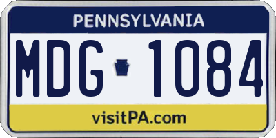 PA license plate MDG1084