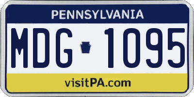 PA license plate MDG1095