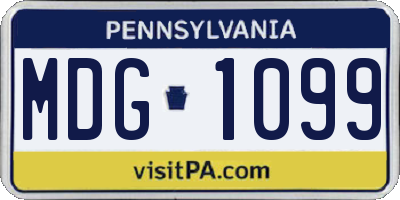 PA license plate MDG1099