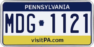 PA license plate MDG1121