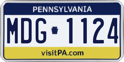PA license plate MDG1124