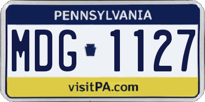 PA license plate MDG1127