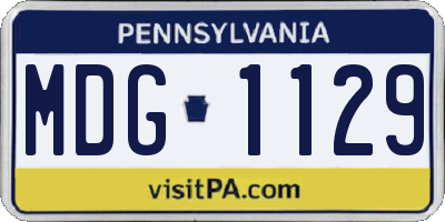 PA license plate MDG1129