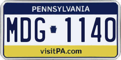 PA license plate MDG1140