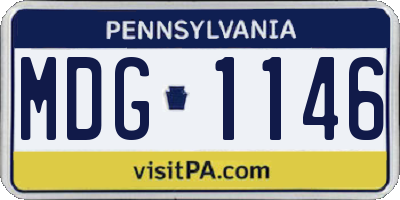 PA license plate MDG1146