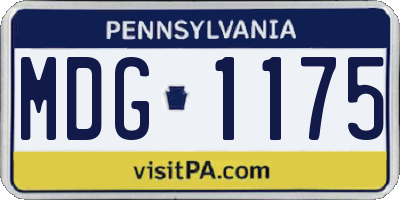 PA license plate MDG1175