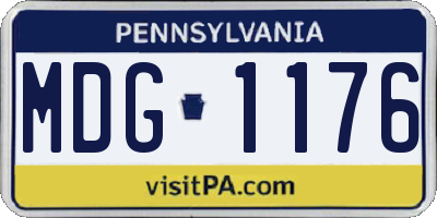 PA license plate MDG1176