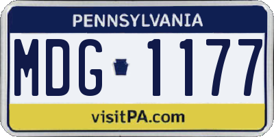 PA license plate MDG1177