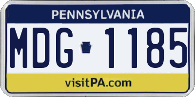 PA license plate MDG1185