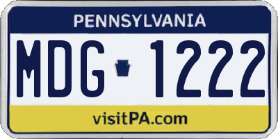PA license plate MDG1222