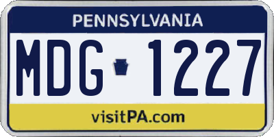 PA license plate MDG1227