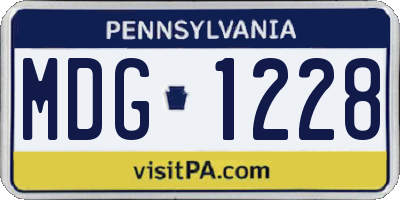 PA license plate MDG1228
