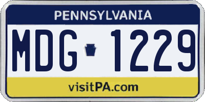 PA license plate MDG1229