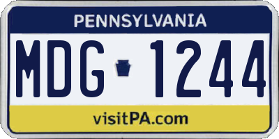 PA license plate MDG1244
