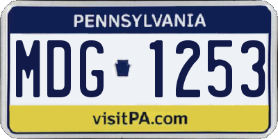PA license plate MDG1253
