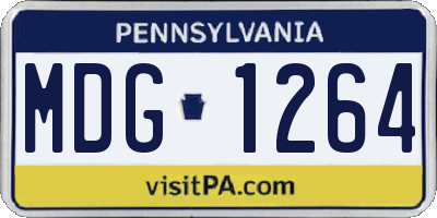 PA license plate MDG1264