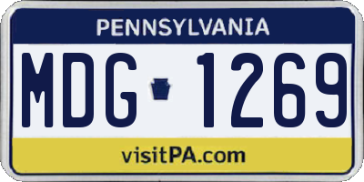 PA license plate MDG1269