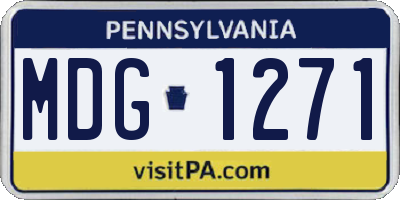PA license plate MDG1271