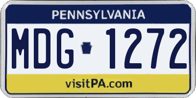 PA license plate MDG1272