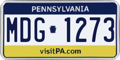 PA license plate MDG1273
