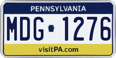 PA license plate MDG1276