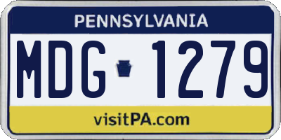 PA license plate MDG1279