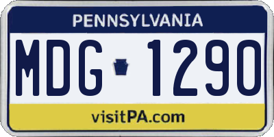 PA license plate MDG1290
